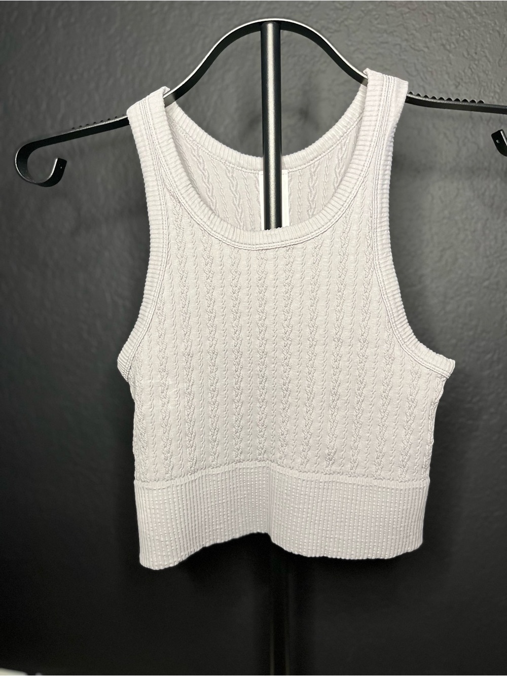 Nikibiki White Cable Knit Tank Top